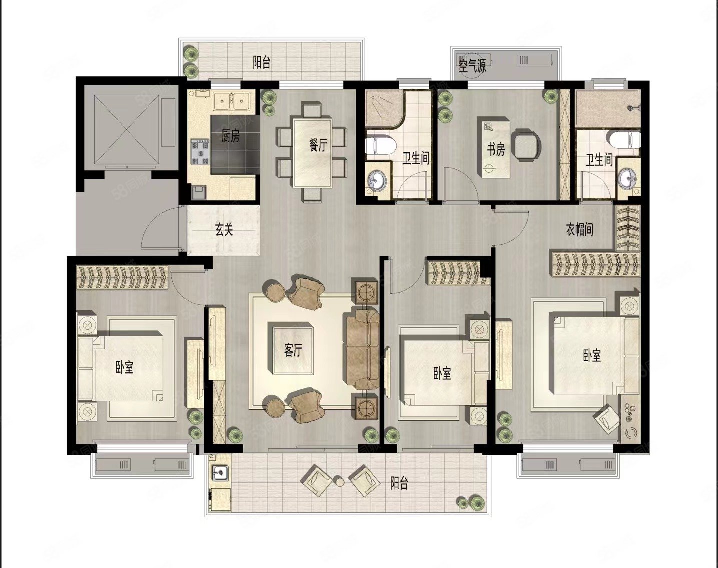 时代悦府4室2厅2卫128.12㎡南北210.8万