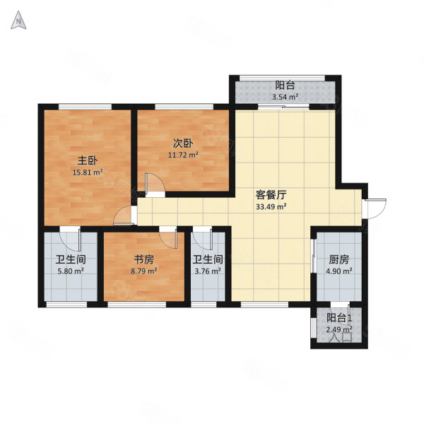 万福佳苑3室2厅1卫138㎡南北89万