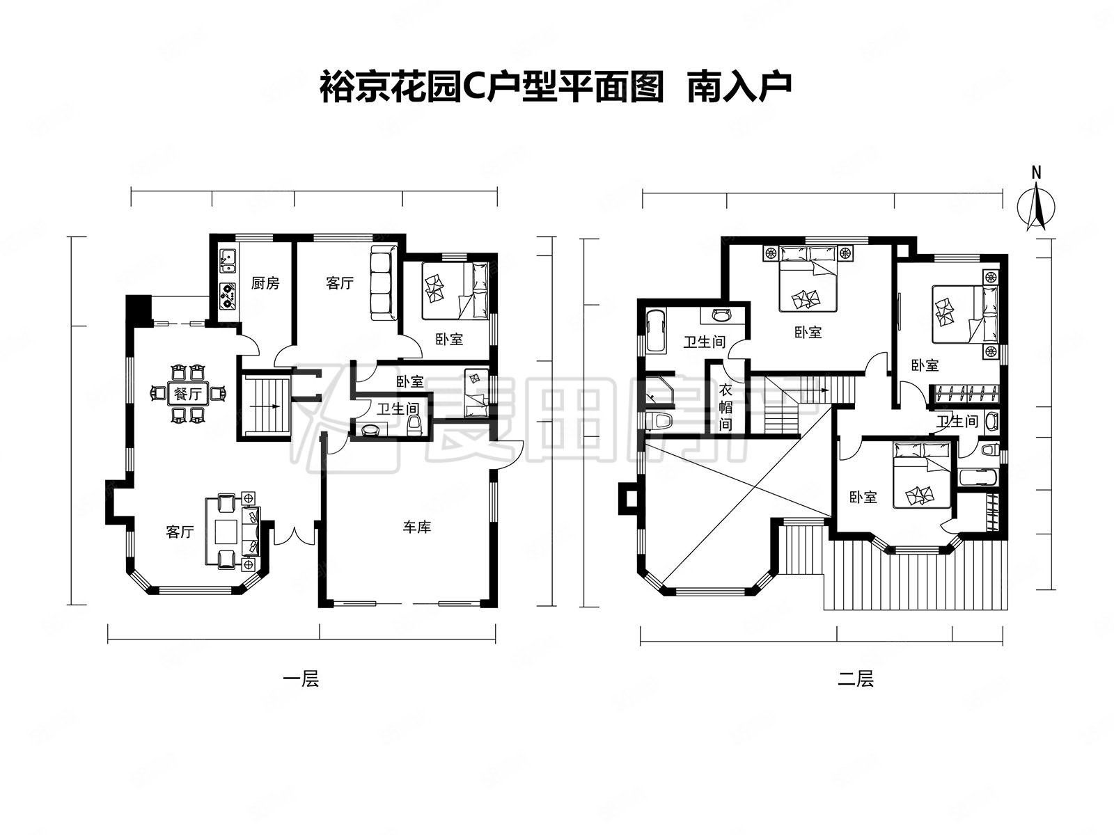 新出裕京花园c户型独栋别墅刚刚装修好挑空客厅地上两层