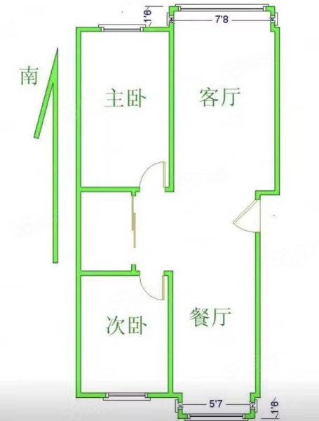 银通国际花园2室2厅1卫115㎡南北55万