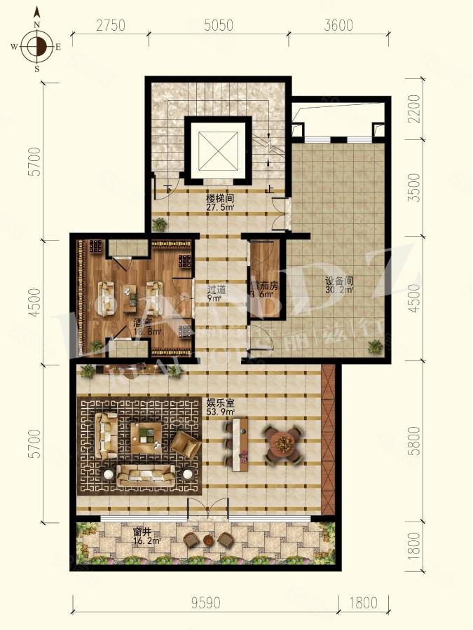 九章別墅5室11廳7衛(wèi)959.92㎡東4950萬