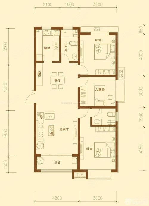 万马滨河城2室2厅2卫125.38㎡南北130万