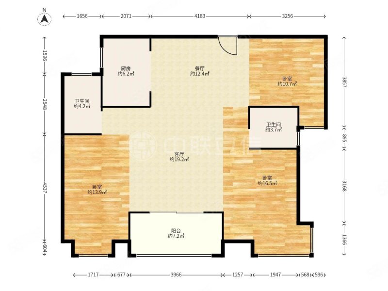 东方威尼斯3室2厅2卫110.46㎡南169万