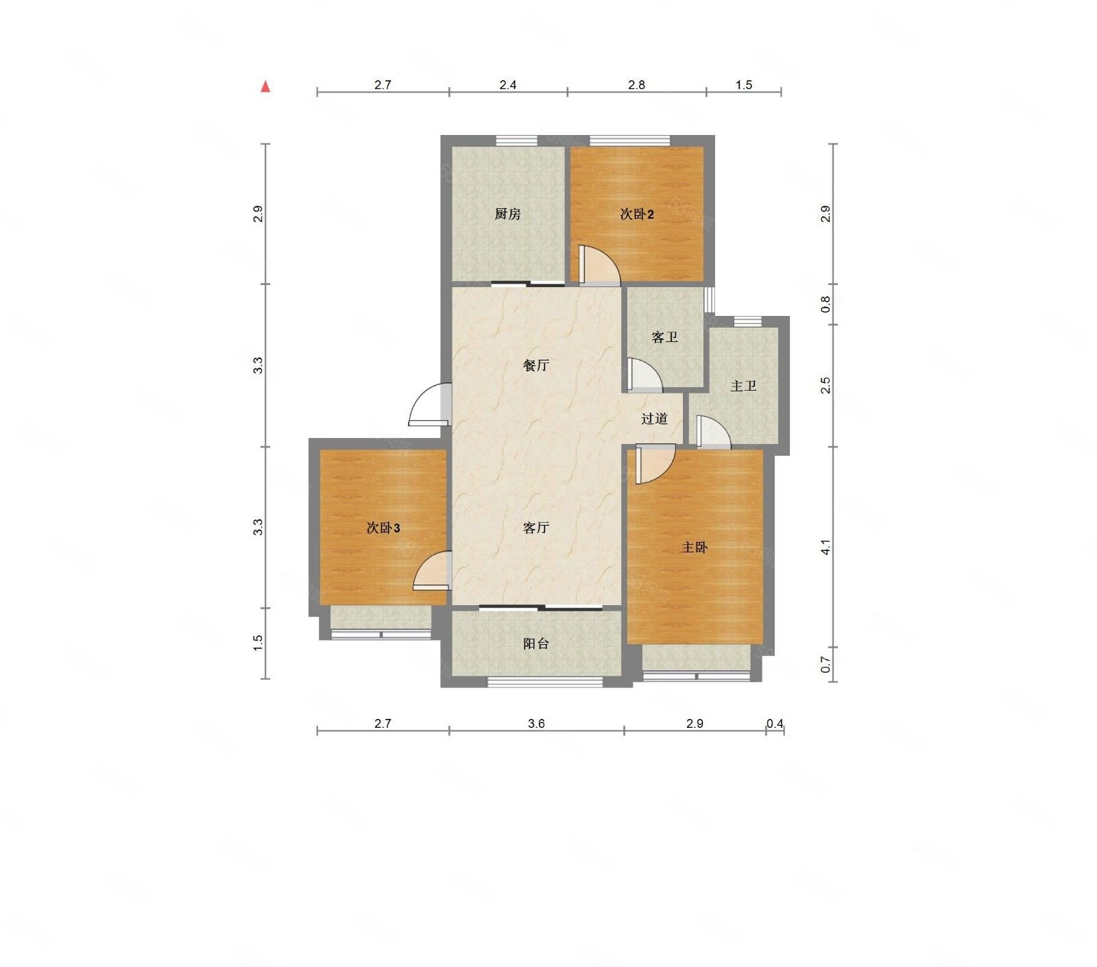 建发浦上湾3室1厅2卫98.4㎡南北480万