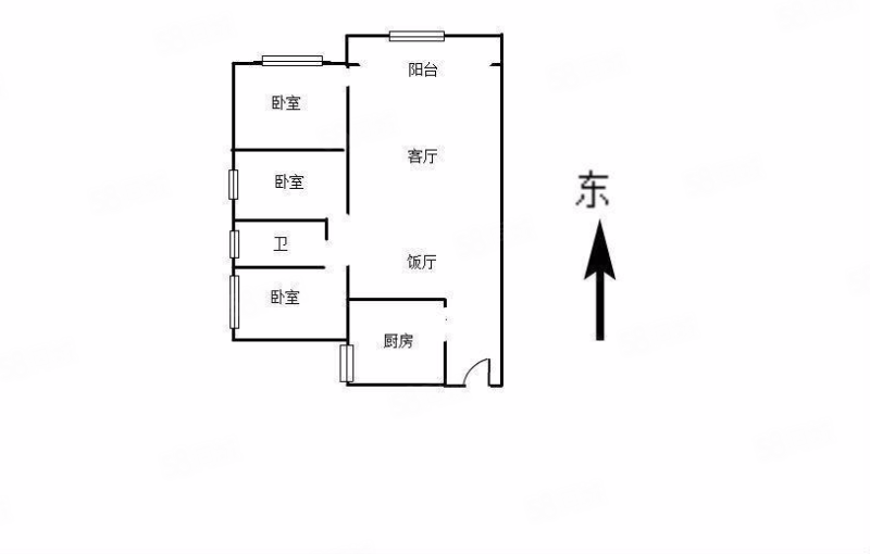 兰亭上锦(1期)3室2厅1卫89㎡南北93万