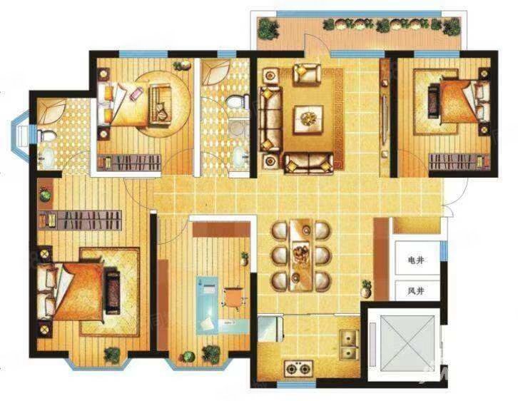 兴亚培育小区3室2厅2卫104㎡南北24.8万