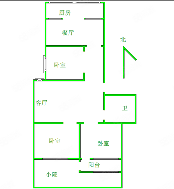 司里街小区北区3室2厅1卫120㎡南北580万