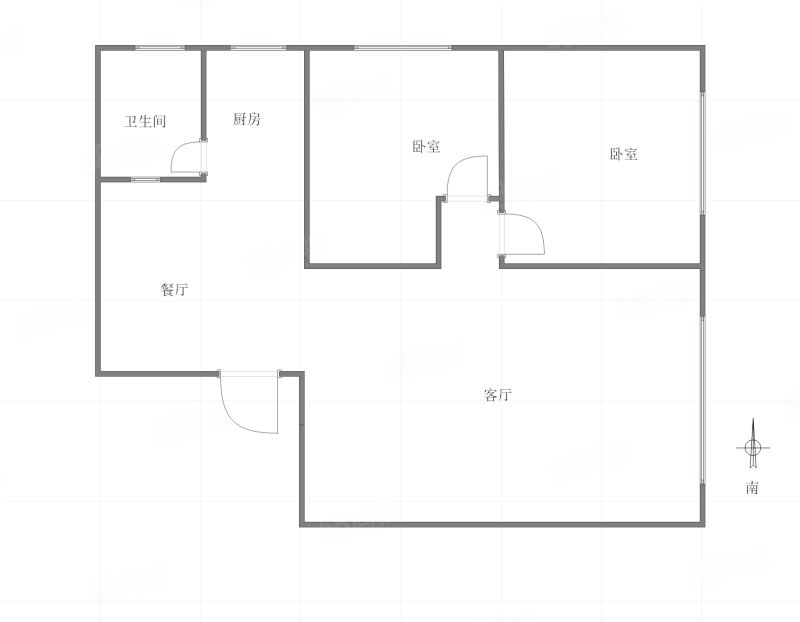 松林村社区2室2厅1卫69.99㎡南65万