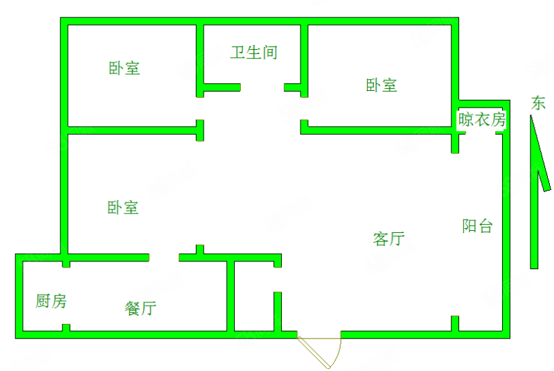 都市花园(东区)2室2厅2卫130㎡南北105万