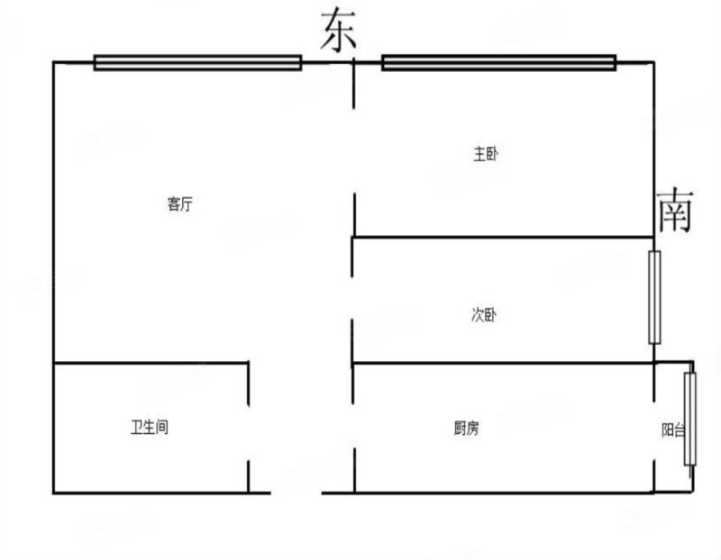 金安美豪国际公寓2室2厅1卫106.88㎡东南88万