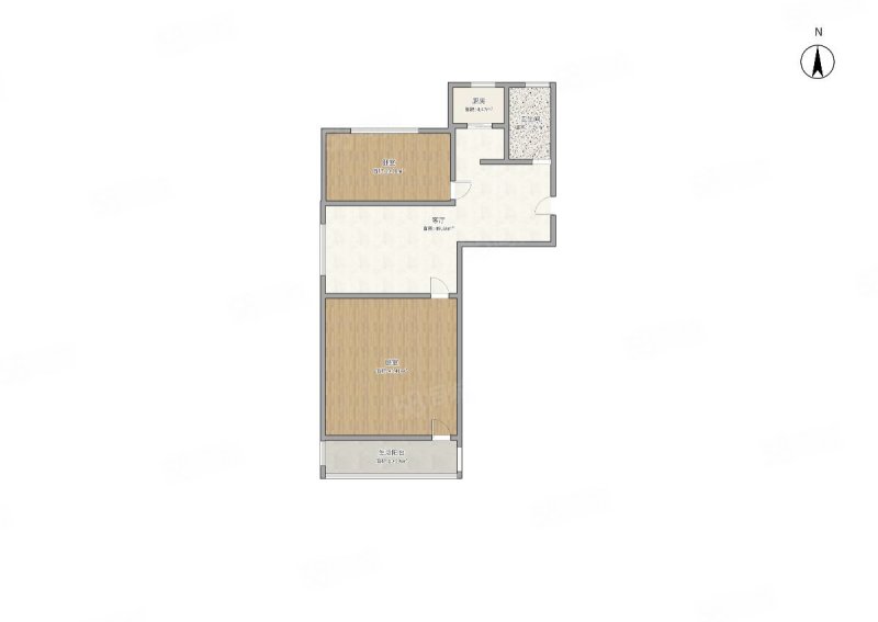 金星小区2室2厅1卫85㎡南北62万