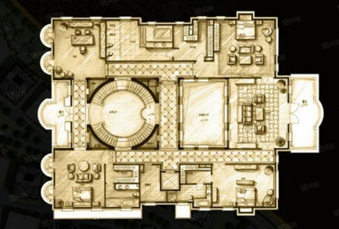 財富公館5室3廳5衛(wèi)1496.75㎡南北8500萬