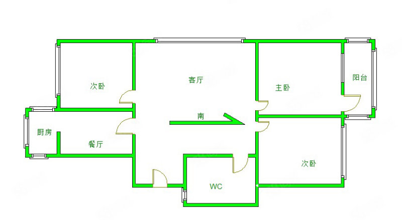 和平医院家属院3室2厅1卫100㎡南北88万