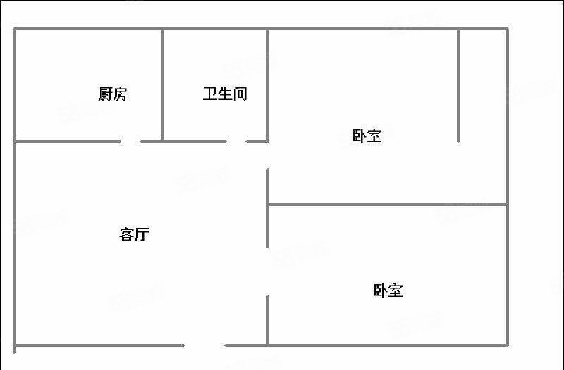 中国银行家属院2室2厅1卫63㎡南北32万