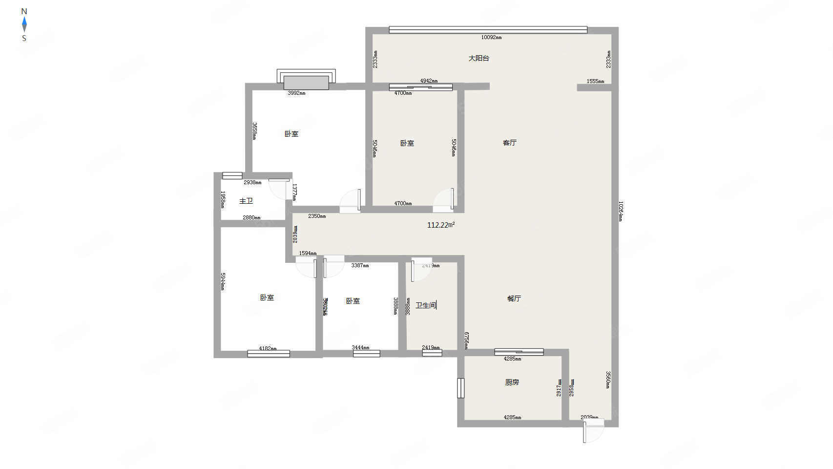 招商兰溪谷3室2厅2卫115㎡东南85万