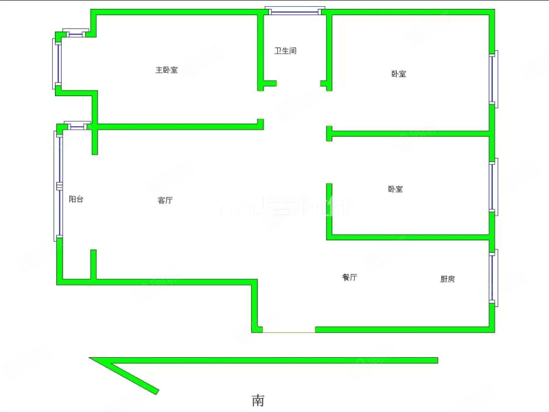 水云间3室2厅1卫126㎡南北88万