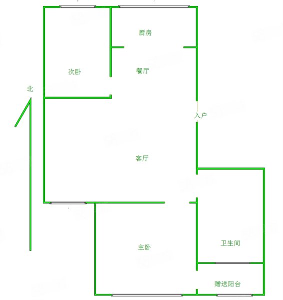 塞纳荣府2室2厅1卫72㎡南北79万