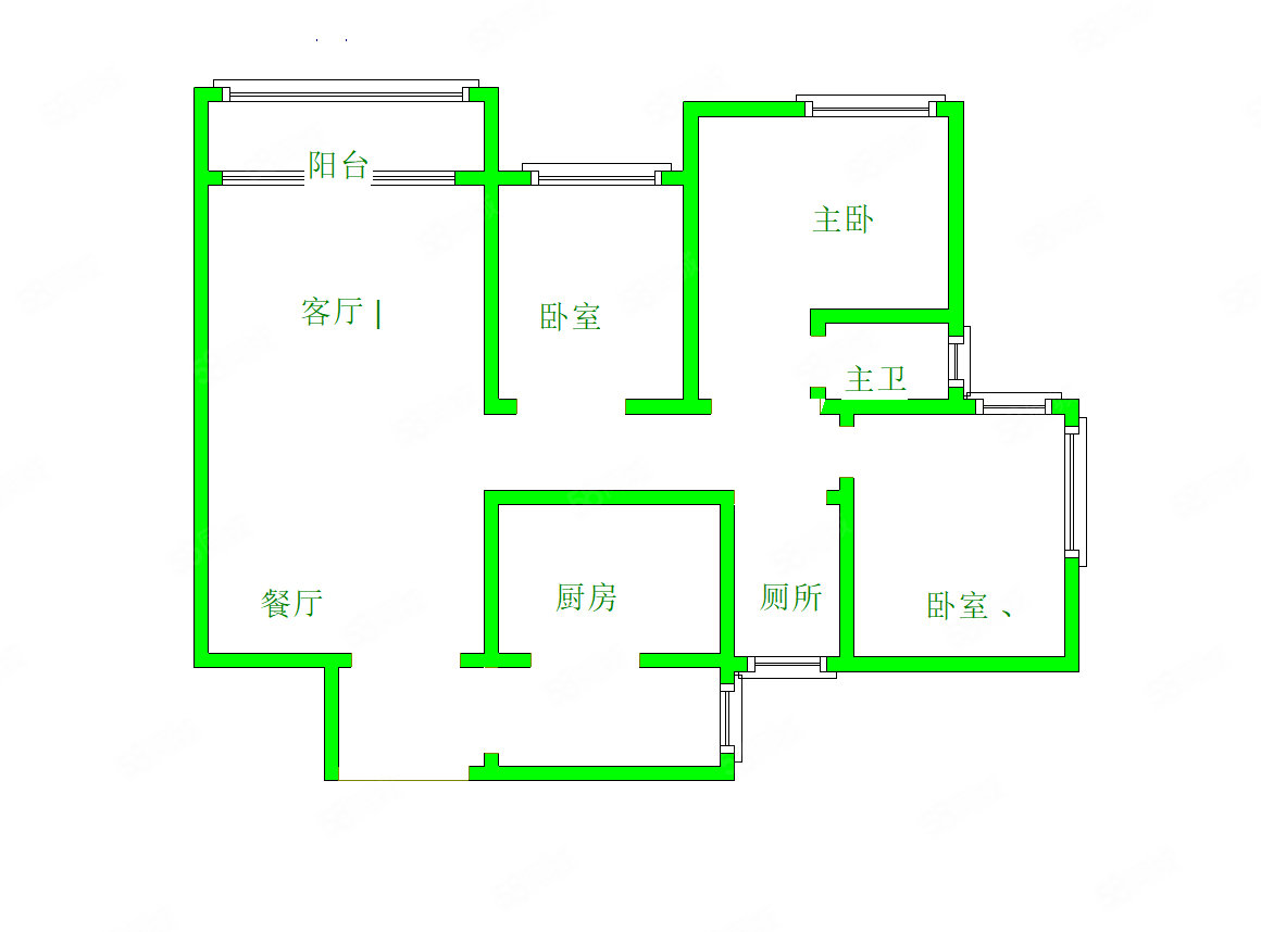 太阳城二期3室2厅2卫110㎡南北98万