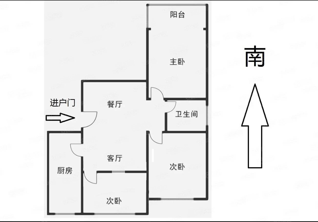 太湖佳园C区2室2厅1卫94㎡南北119万