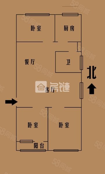 道路运输管理局宿舍区3室2厅1卫116㎡南北47万