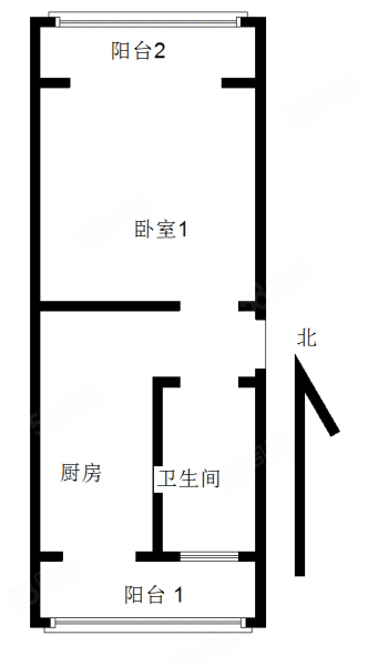 金泉里1室1厅1卫52.5㎡南北245万