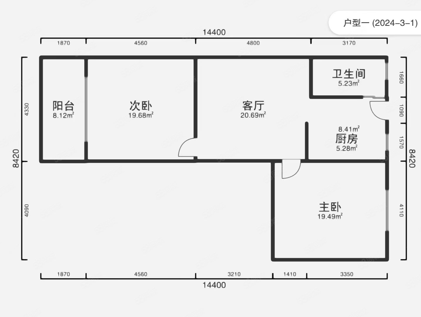 安淡新村2室1厅1卫57㎡南100万