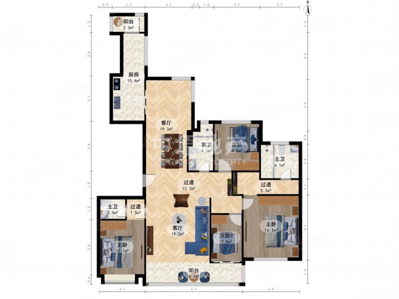地产尚海郦景4室2厅3卫193.46㎡南2862万