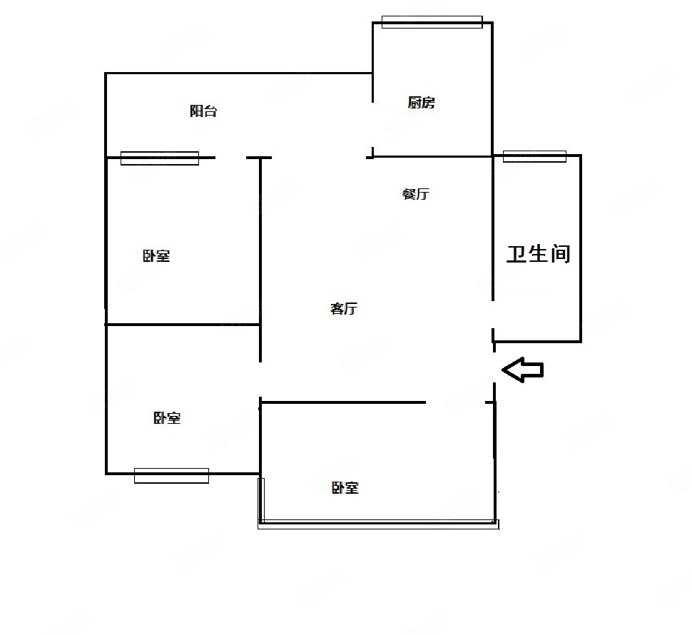 鱼新街小区3室1厅1卫70㎡南北39.5万