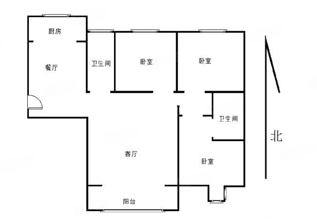 明建花园3室2厅2卫128㎡南北43万