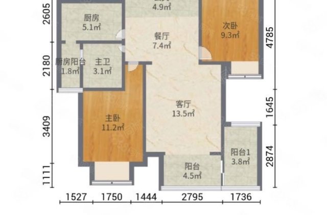 锦江城市花园一期2室2厅75.54㎡105万二手房图片