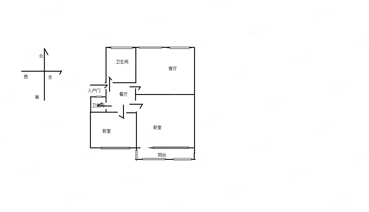 潍坊一中宿舍小区3室1厅1卫60㎡南北52万