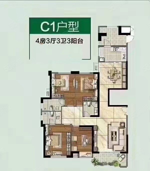 永年公园美学4室2厅3卫182㎡南北198.16万