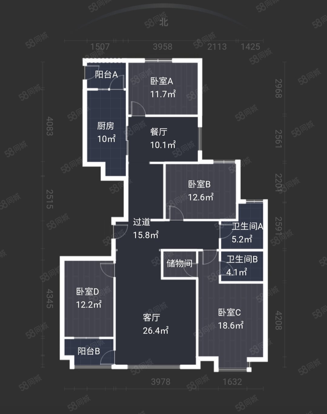 增源航都绿洲4室2厅2卫184.25㎡南270万