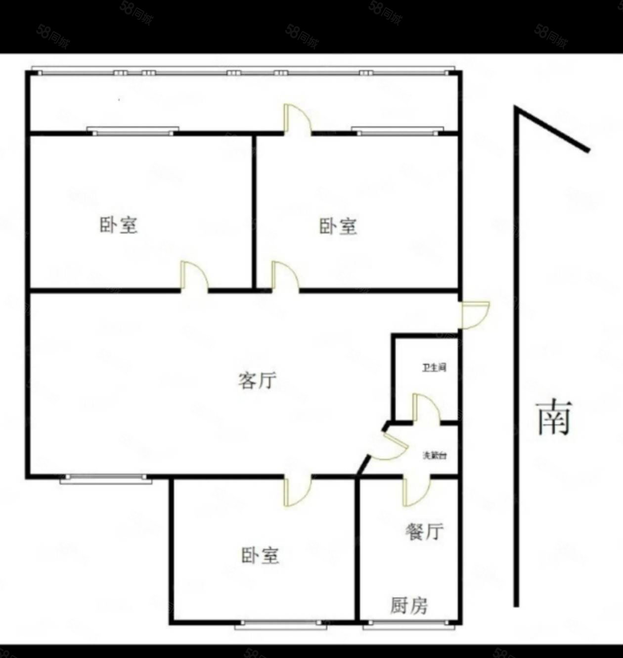 粮食局宿舍3室2厅1卫93㎡南北69.8万