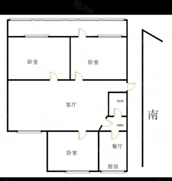 粮食局宿舍3室2厅1卫93㎡南北69.8万