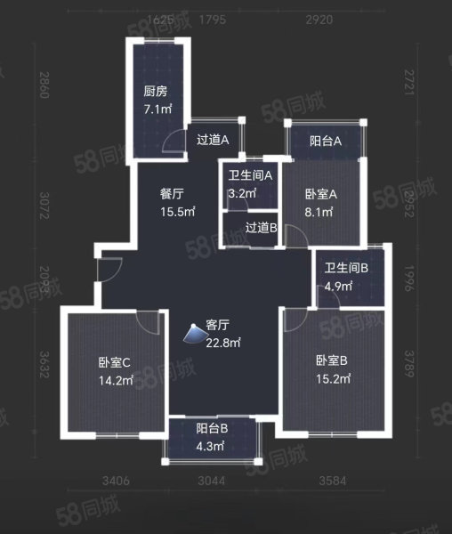 金色维也纳3室2厅2卫135㎡南北139.8万