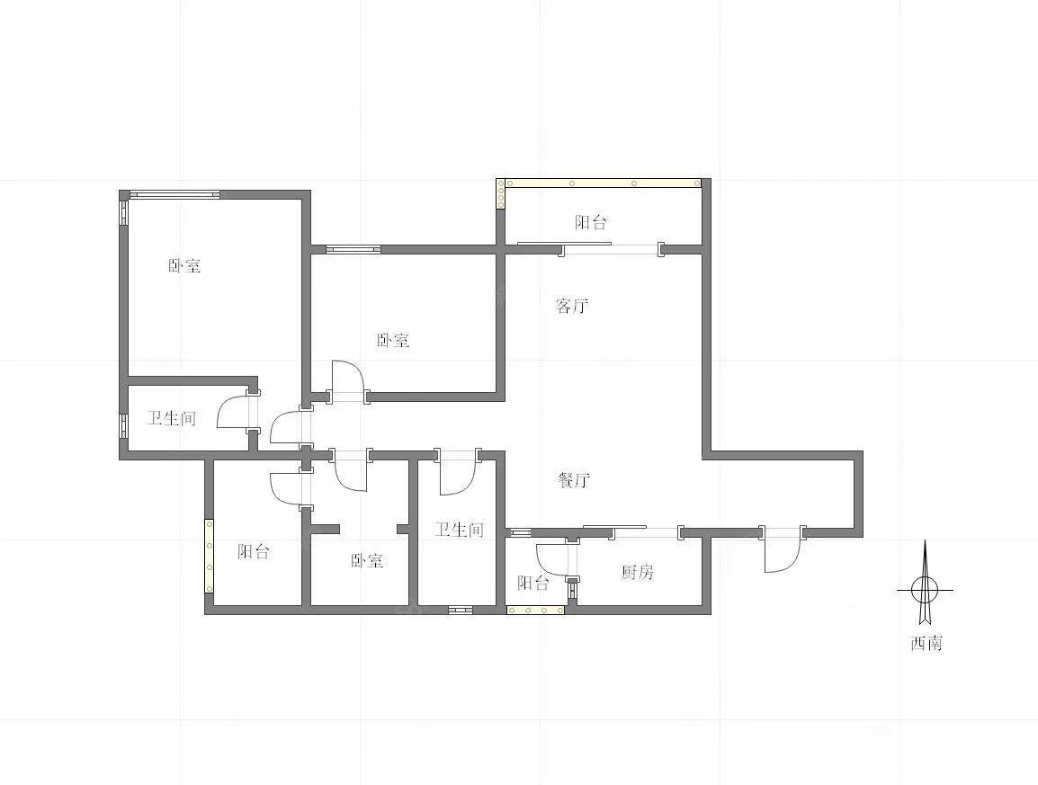 康桥融府A区3室2厅2卫96.36㎡南北155万