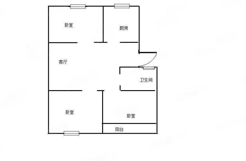 建安社区3室1厅1卫70㎡南北60万