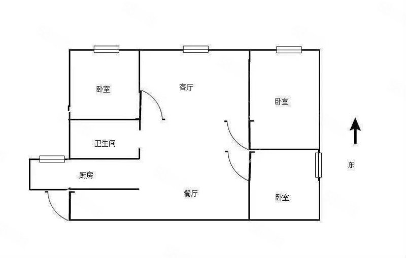 玉龙商住楼3室2厅2卫103㎡南北85万