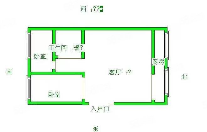 县小区2室1厅1卫60㎡东西12.6万