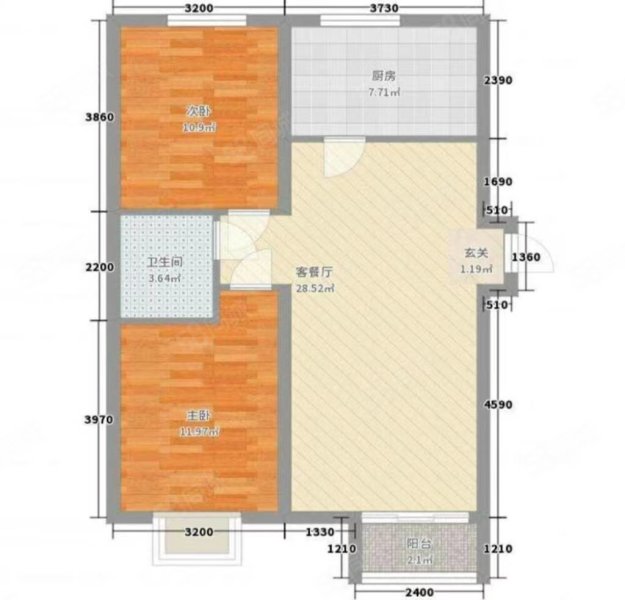 御河苑2室2厅1卫92㎡南北128万