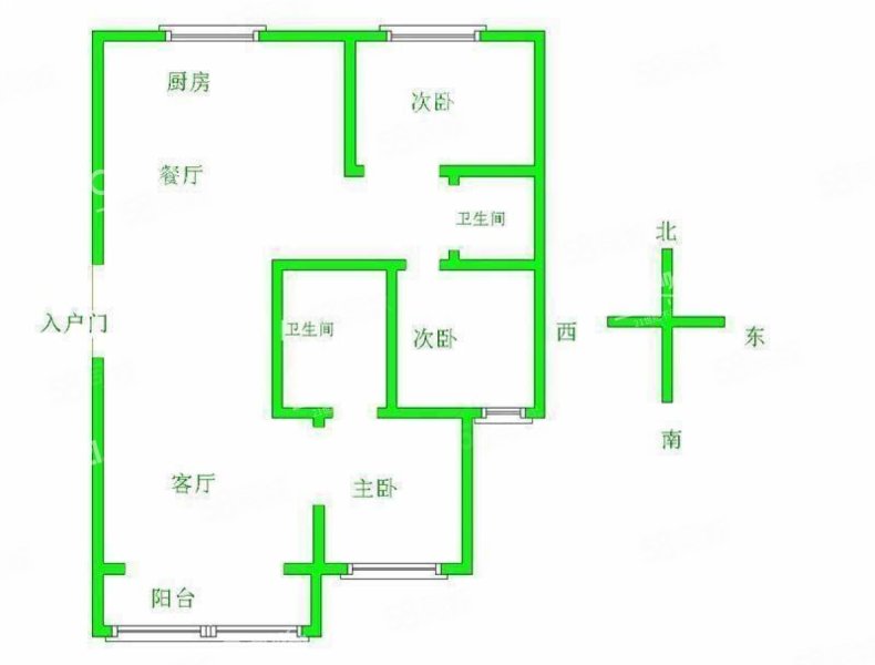 豪雅花园3室2厅2卫140㎡南北90万