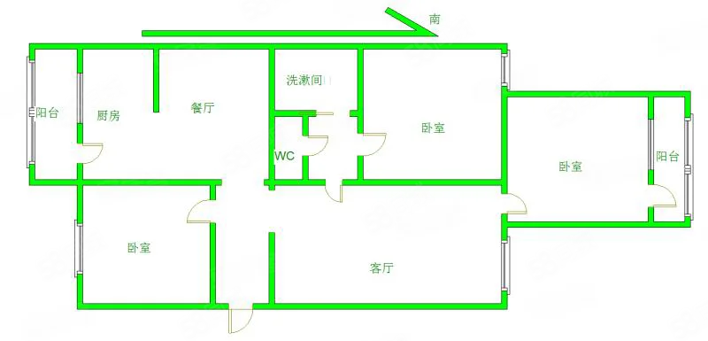 新兴小区(东区)3室2厅1卫107㎡南北192万