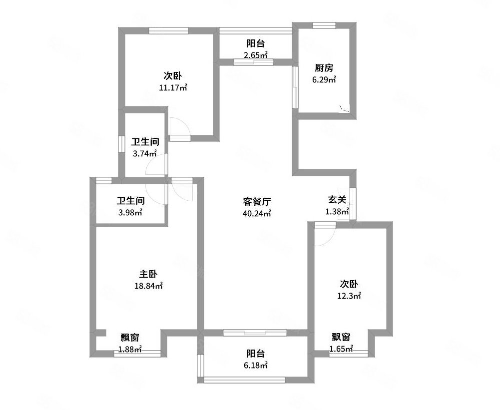 东方银座3室2厅2卫141㎡南北76万