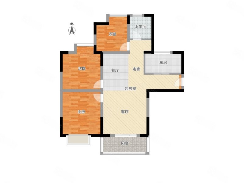 琥珀名城和园3室2厅1卫97㎡南北115万