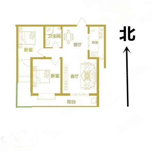 时尚尊苑2室2厅1卫84㎡南115万