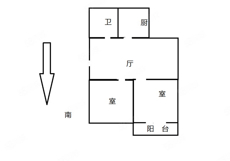 新建路新村2室1厅1卫65㎡南北110万