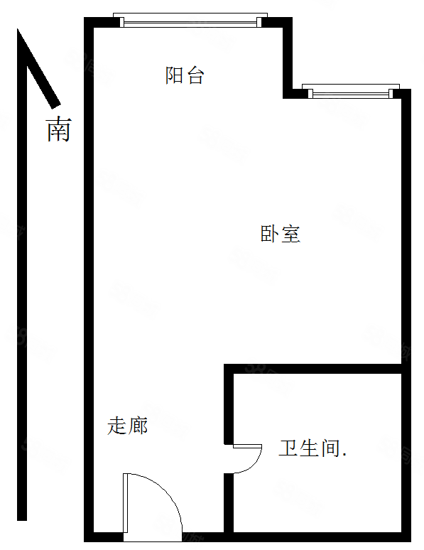 快樂(lè)假日1室0廳1衛(wèi)42.58㎡南北23萬(wàn)