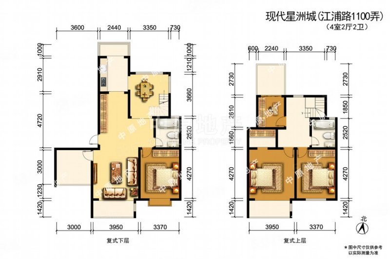 现代星洲城(三期)2室2厅1卫91.97㎡南846万