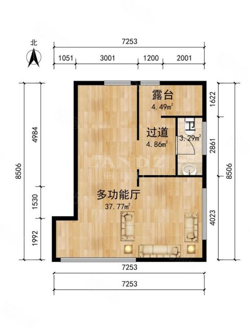 国奥村(东区)3室3厅3卫203㎡东2999万